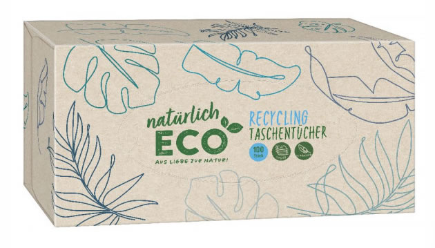 Naturlich Eco, Recycling Tissues 4-layer, pack of 100