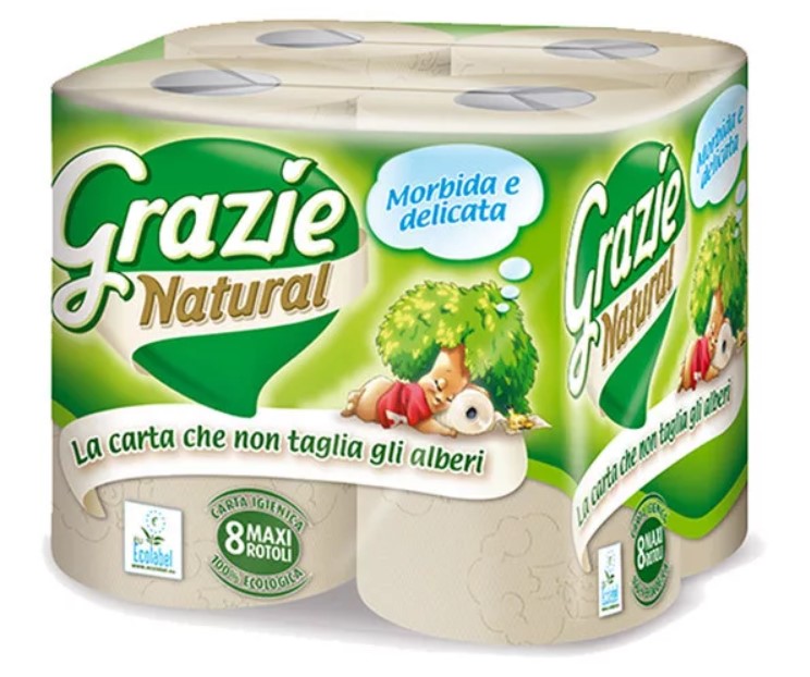 Grazie Natural, Toilet Paper 3-ply, 8 rolls