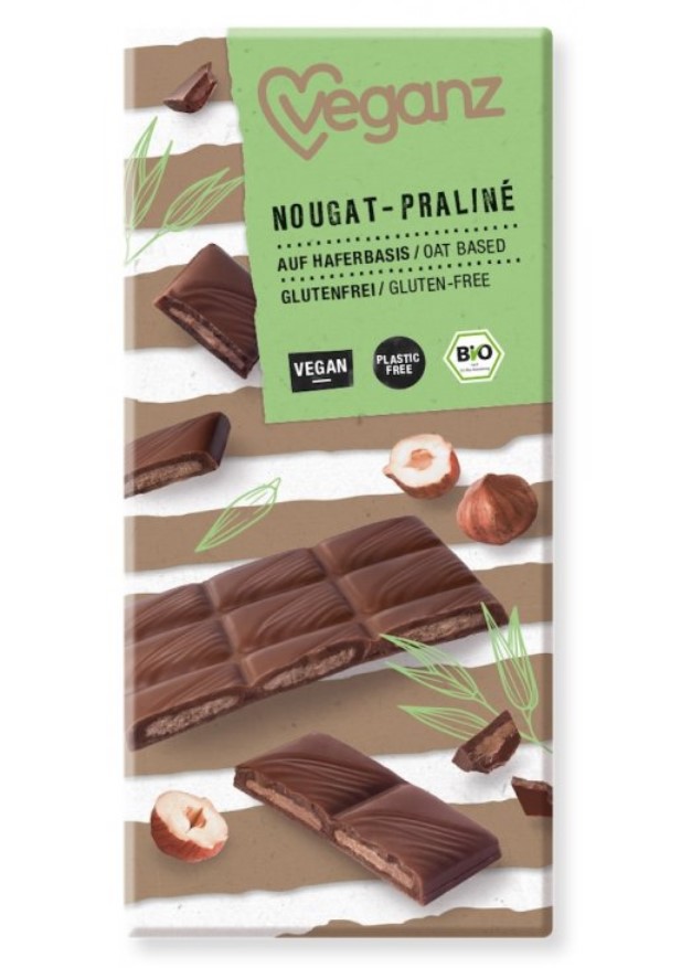 Veganz, Nougat Praline Oat Based Chocolate, 85g