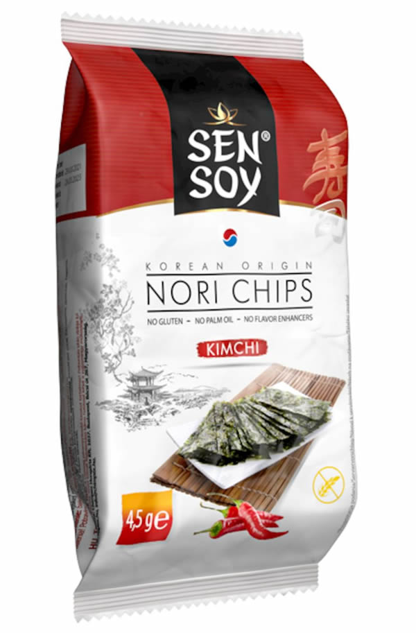 SenSoy, Nori Chips Kimchi, 4.5g