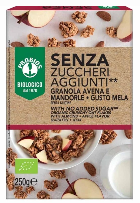 Probios, Granola Oats, Almonds & Apple, 250g