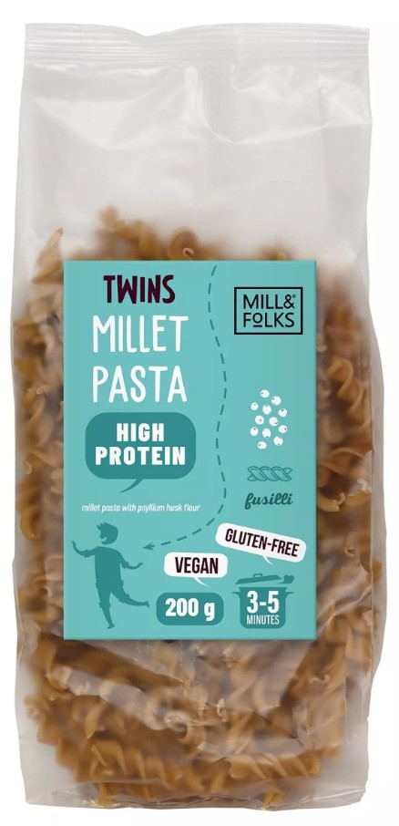 Mill & Folks, High Protein Millet Pasta Fusilli, 200g