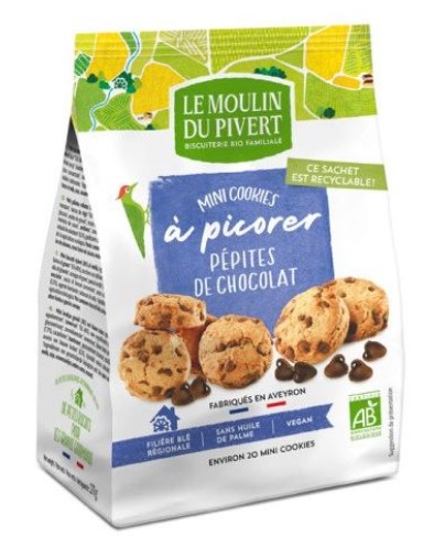 Le Moulin Du Pivert, Mini Cookies with Chocolate, 170g