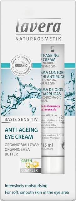 Lavera, Basis Sensitiv Anti-Ageing Eye Cream Q10, 15ml