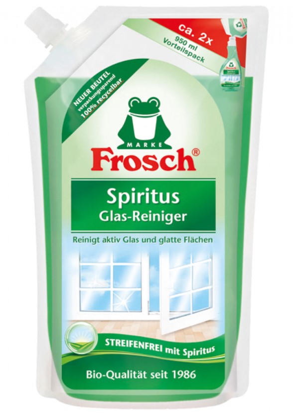 Frosch, Glass Cleaner Spirit Refill Pouch, 950ml