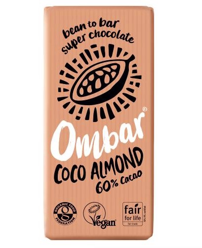 Ombar, Chocolate Bar Coco Almond, 70g