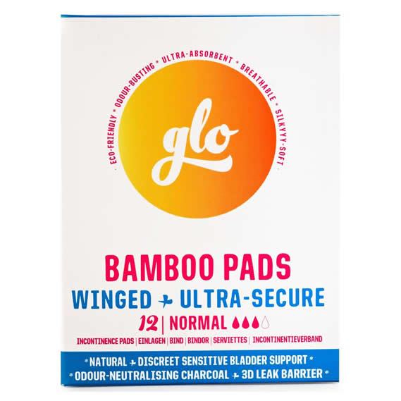 FLO, Bamboo Pads with Wings for Sensitive Bladder, 12 pads