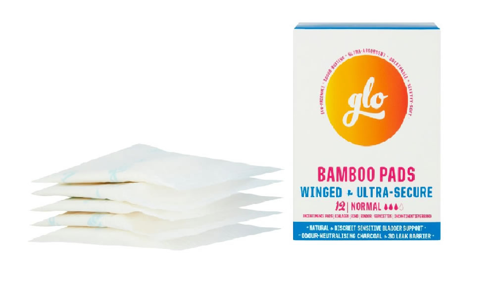 Bamboo Pads with Wings for Sensitive Bladder, 12 pads