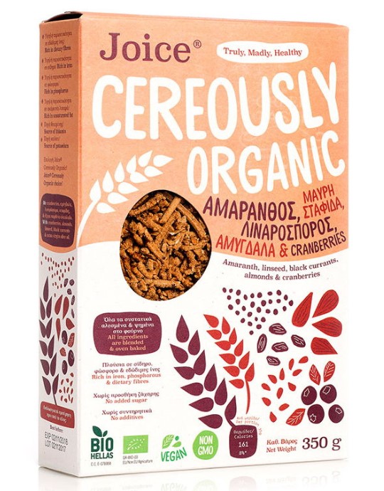Joice, Cereals Amaranth, Currants, Linseed, Almonds & Cranberries 350g