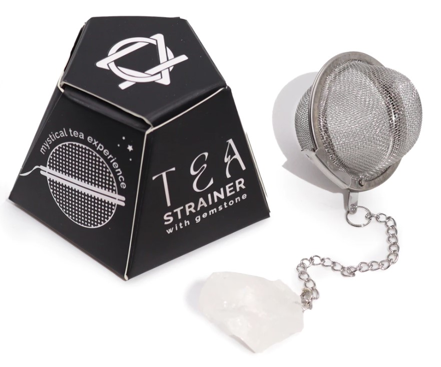 Artisan Tea, Tea Strainer with Gemstone - Rock Quartz