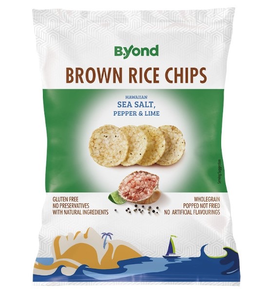 Brown Rice Chips Hawaiian Sea Salt, Pepper & Lime, 60g