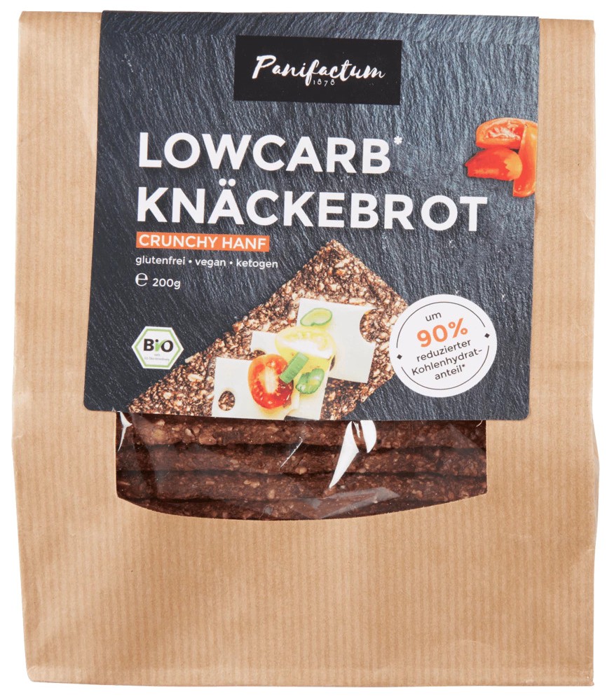 Panifaktum, Lower Carb Crispbread Hemp Seeds, 200g