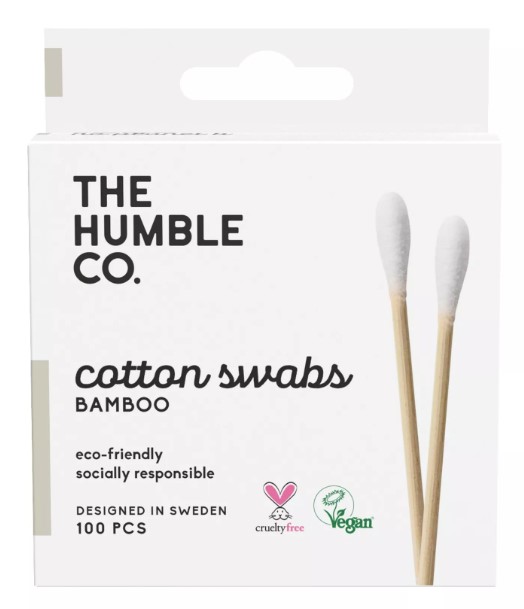 Natural Cotton Swabs Bamboo - White, 100pcs