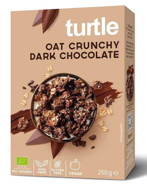 Turtle, Oat Crunchy Dark Chocolate, 250 g