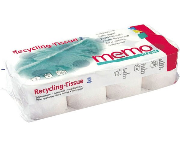 Memo, Recycling Toilet Paper 2 layers, 8 rolls