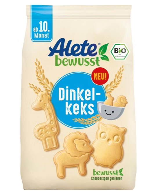 Alete, Delicious Spelt Biscuits - Animal Shapes 10 months+, 125g