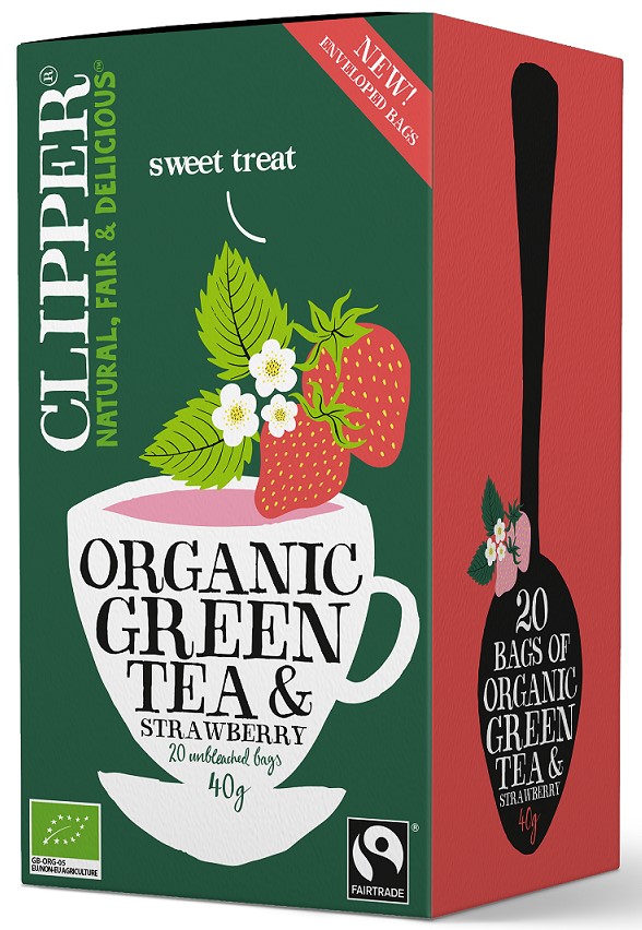 Clipper, Green Tea with Strawberry, 40g