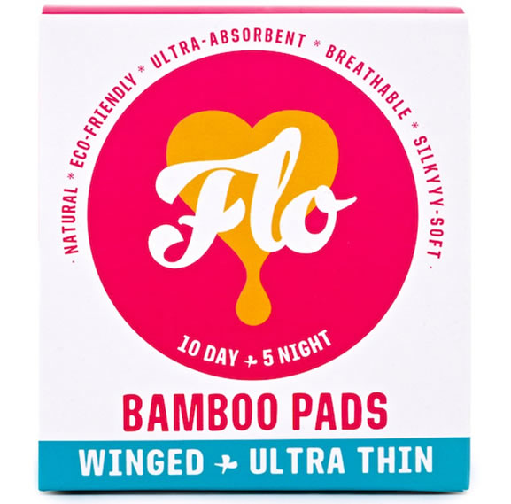 FLO, Natural Bamboo Winged Day & Night Pads, 15s