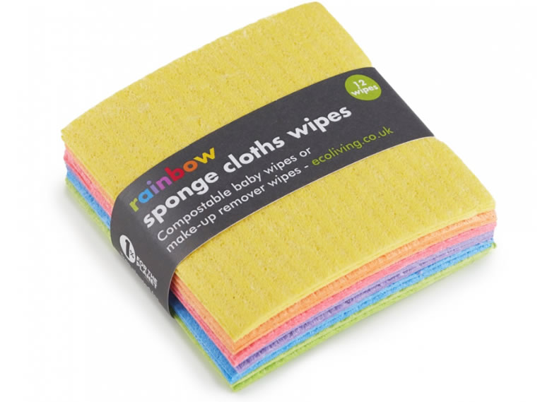 12 Rainbow Sponge Cloths Wipes
