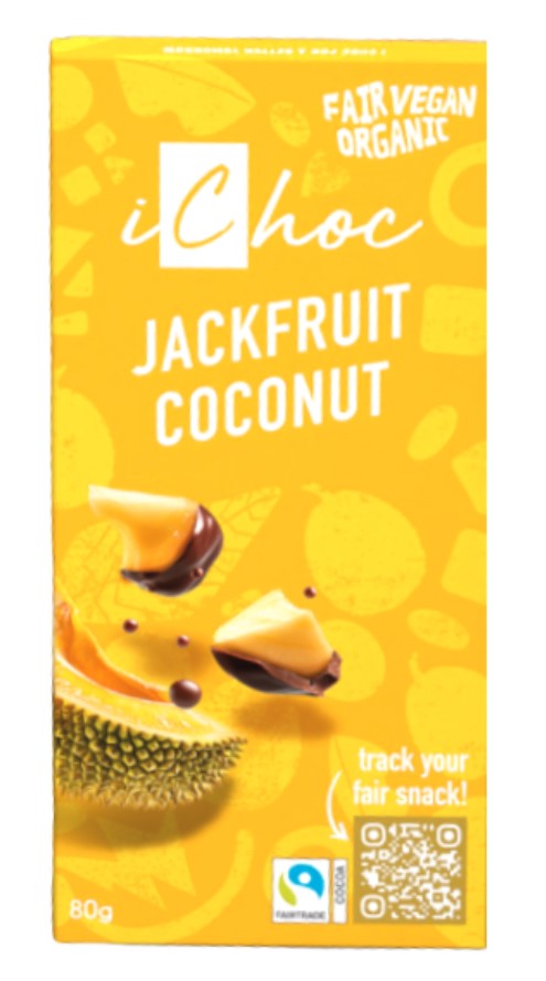 iChoc, Dark Chocolate with Jackfruit, Coconut Chips & Lemon Crisp, 80g