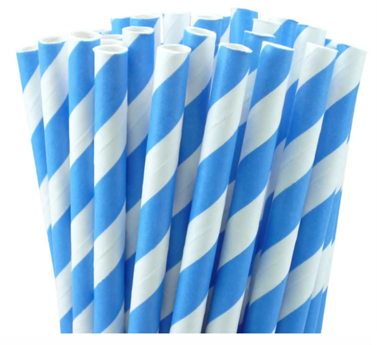 EkoNest, Paper Straws: Blue Stripe (set of 100)