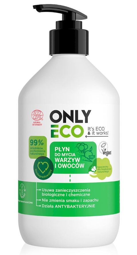 Only Eco, Vegetable & Fruit Washing Liquid, 500ml