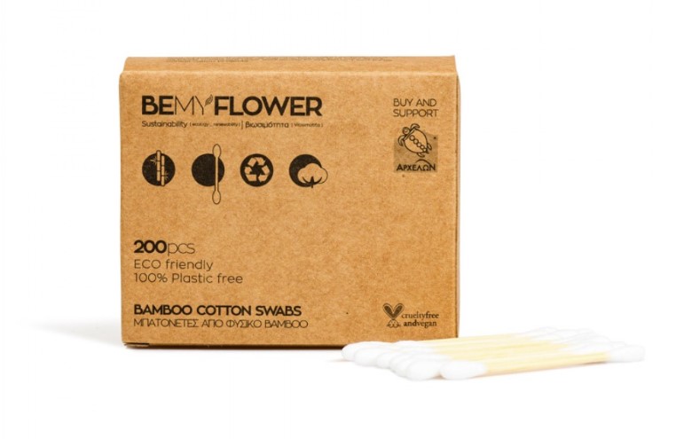 BeMyFlower, Bamboo Cotton Swabs, 200pcs