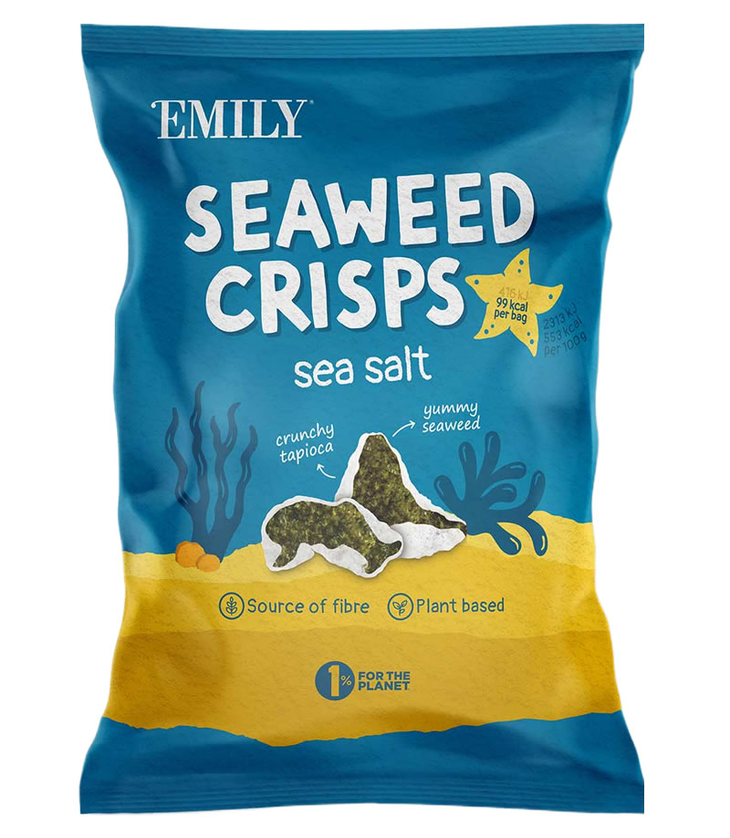 Emily Veg Crisps, Seaweed Crisps Sea Salt, 18g