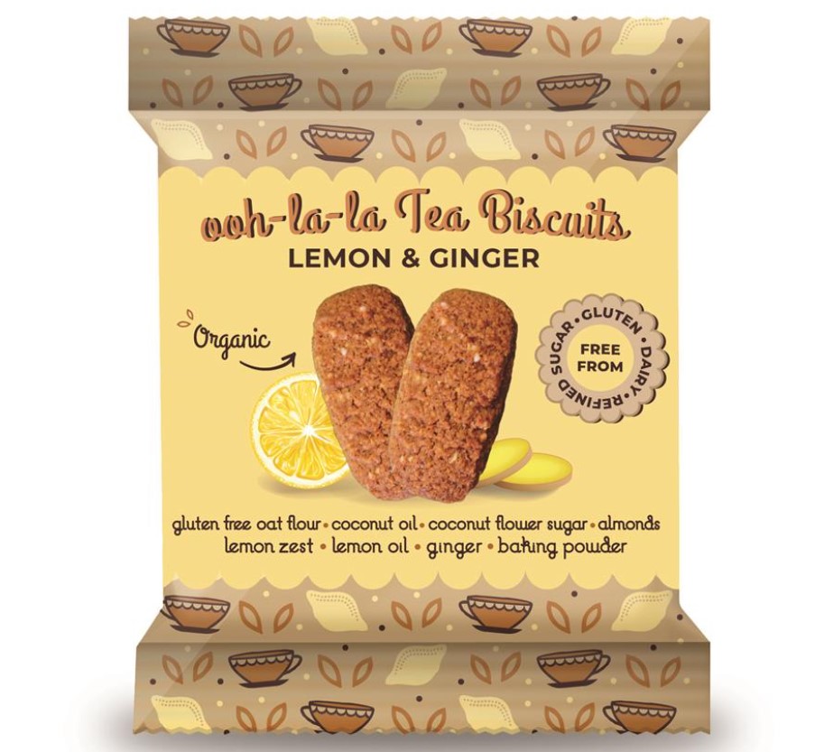 Ooh-la-la Tea Biscuit, Lemon Ginger, 24g