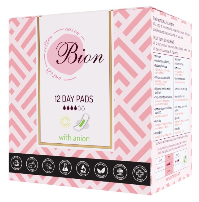 Bion, Day Pads with Anion, 12pcs