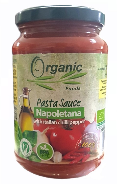 Organic Foods, Pasta Sauce Napoletana with Italian Chilli Pepper, 350g