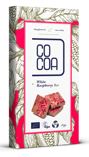Cocoa, White Raspberry Bar, 45g