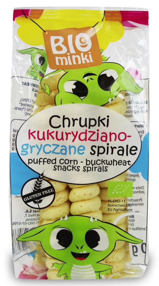 Biominki, Puffed Corn - Buckwheat Snacks, 60g