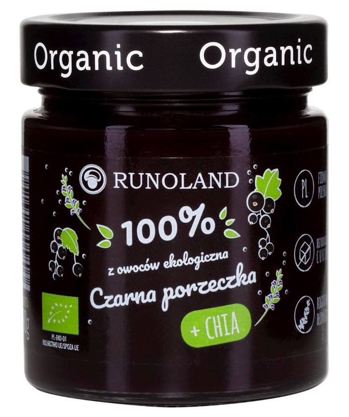 Runoland, Blackcurrant & Chia Seeds Jam, 200g