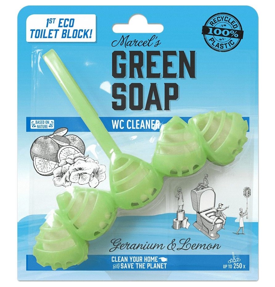 Marcel’s Green Soap, Toilet Blok Geranium & Lemon, 55g