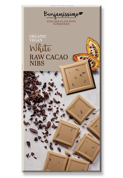 White Chocolate Raw Cacao Nibs, 70g