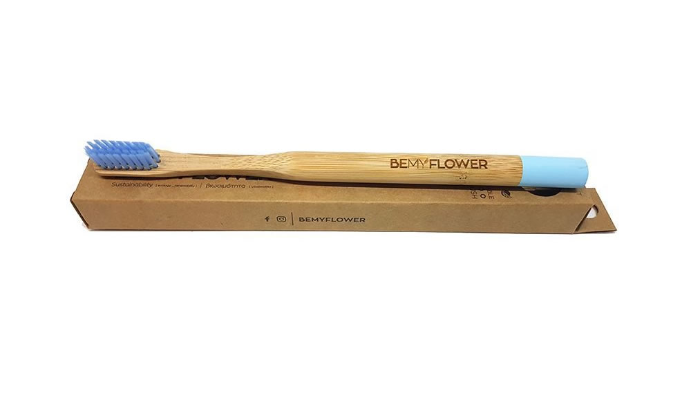 BeMyFlower, Bamboo Adult Soft Blue Toothbrush