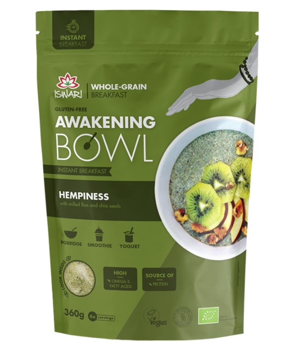 Iswari, Awakening Bowl Hemp, Flax & Chia Seeds, 360g