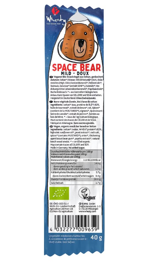 Wheaty, Space Bear Snack from Seitan, 40g