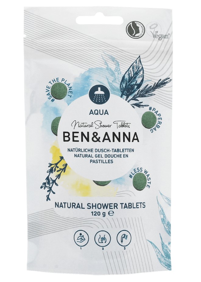 Ben&Anna, Natural Shower Tablets “Aqua”, 24pcs