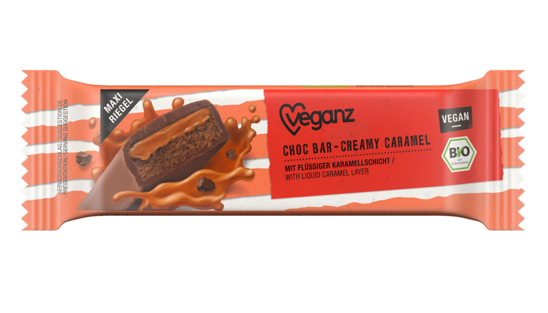 Veganz, Choc Bar Creamy Caramel, 50g