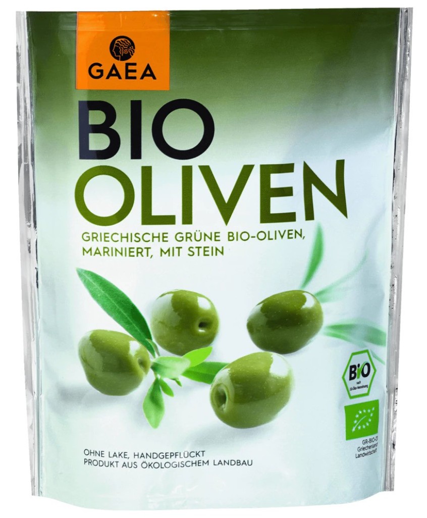 Gaea, Green Olives with Stone, 150g