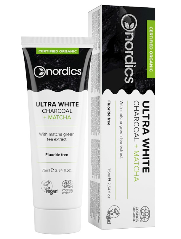 Nordics, Toothpaste Ultra White Charcoal & Matcha, 75ml