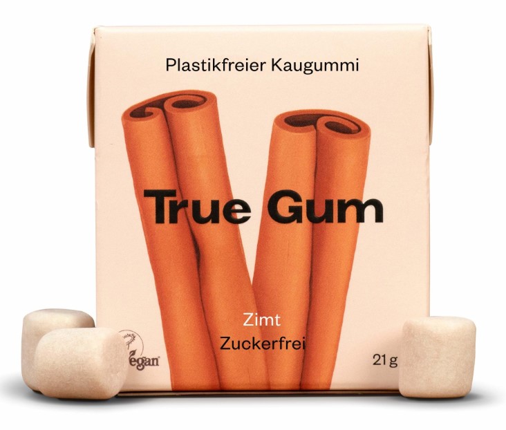 True Gum, Cinnamon Plastic Free True Gum, 21g