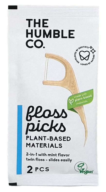 The Humble Co, Floss Picks Mint Flavor, 2pcs