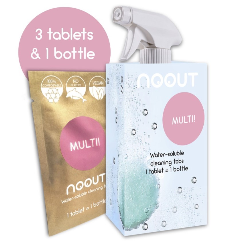 Noout, Multi Purpose Cleaning Set 1 bottle + 3 tablets