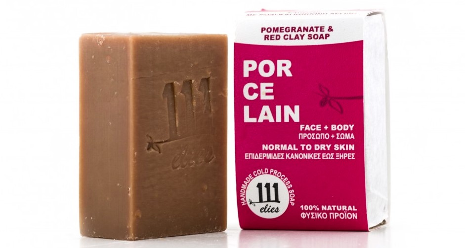 111elies, Porcelain Pomegranate & Red Clay Soap, 100g