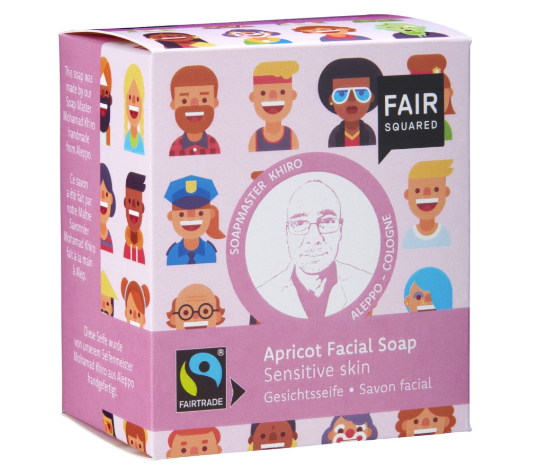 Fair Squared, Apricot Facial Soap Sensitive + Soap Bag, 2x80g