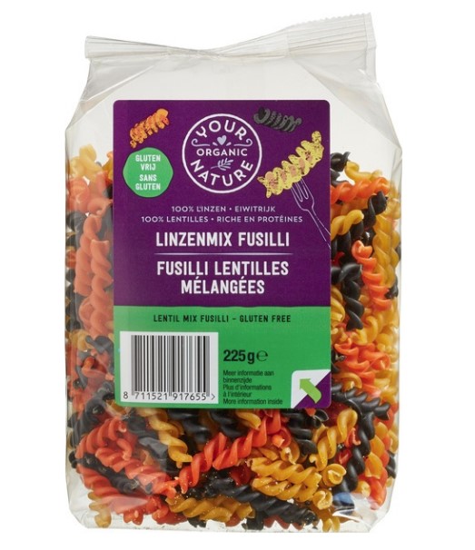 Your Organic Nature, Lentil Mix Fusilli, 250g