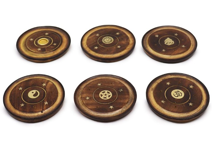Your Candle, Round Wooden Incense Stick Holder, 1pc